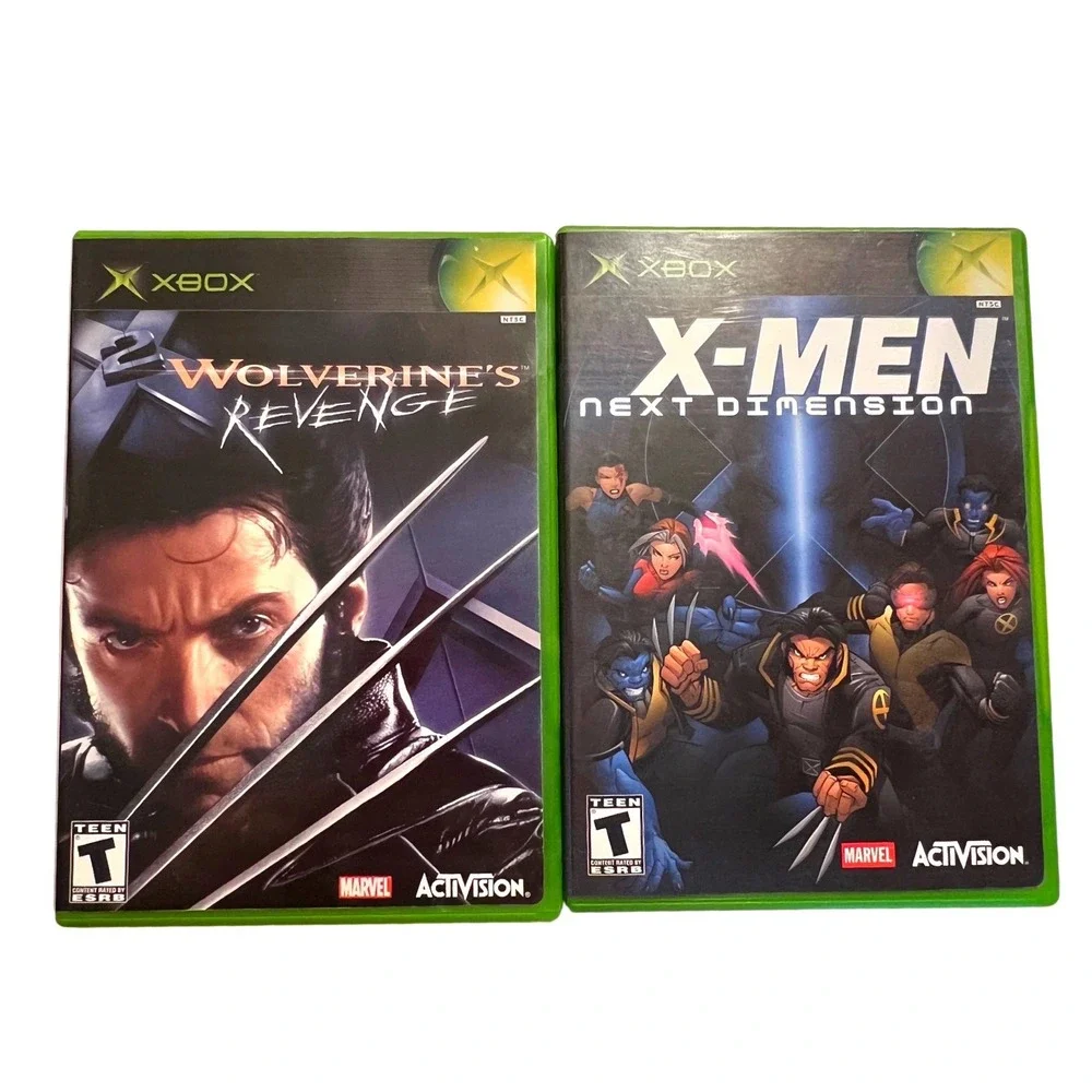 X-Men Next Dimension & X2 Wolverine's Revenge Xbox Game Bundle Marvel Activision